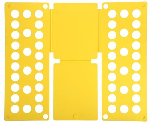 sourcing map Shirt Folder Board, T-Shirt Clothes Folder Small Folding Board Foldable Plastic T-Shirt Organizer for Closet Wardrobe Drawer Easy Clothing Storage (Yellow, 18.9 x 15.7Inch)