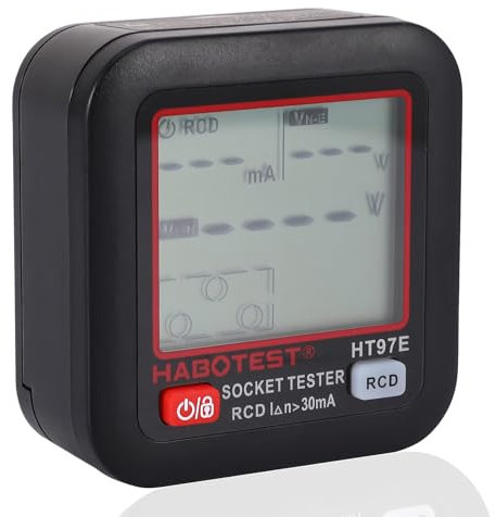 Konesky Socket Tester UK, Automatic Electric Socket Tester, Check Meter Neutral Live Earth Wire Testing with 6 Diagnostic Results, Lcd Display Plug Socket Testers for Power Socket Wiring Detection