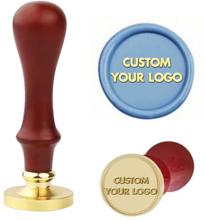 Custom Wax Seal Stamp- Personalized Wax Sealing Stamp Kit with Your Logo/Text, Vintage Design for Wedding Invitations, Envelopes, Gift Wrapping & DIY Crafts, Ideal for Couples & Crafters