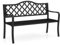 RELAX4LIFE Garden Bench, 2-3 Seater Metal Patio Park Slatted Chair Seat with Armrest & Backrest, Outdoor Furniture Leisure Loveseat for Porch, Lawn and Yard (128 x 56 x 89cm)