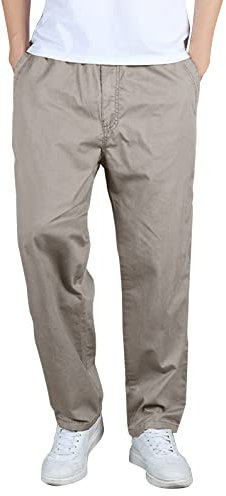 Wanderhose für Herren, übergroße Wanderhose, lockere Passform, Jogginghose, einfarbig, Fitnessstudio, bequem, leicht, Sweathose, Sommerhose mit elastischem Bund, Größe XL - 5XL, grau, 3XL