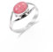 Bague de promesse traditionnelle en argent sterling 925 avec opale rose, faite à la main, pour femme et homme, RB-01-PNKOPL-4
