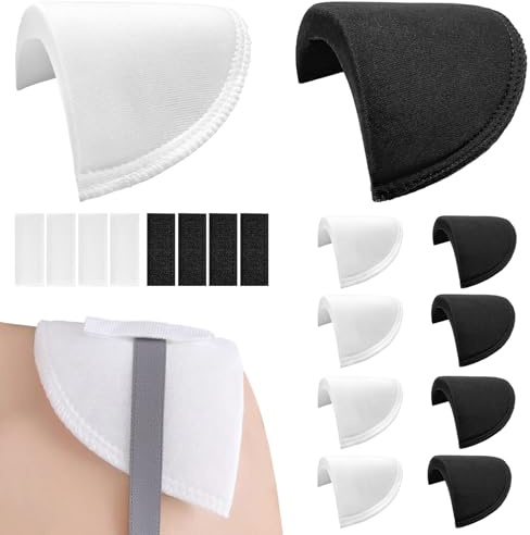 Flying Pottery 4 Paar Schulterpolster Damen Herren, Selbsthaftend Schaum Shoulder, mit Klettband, Schwamm Nähen Schulterpolster,für Blazer Hemden Jacken Mäntel Kleider (Stil I)