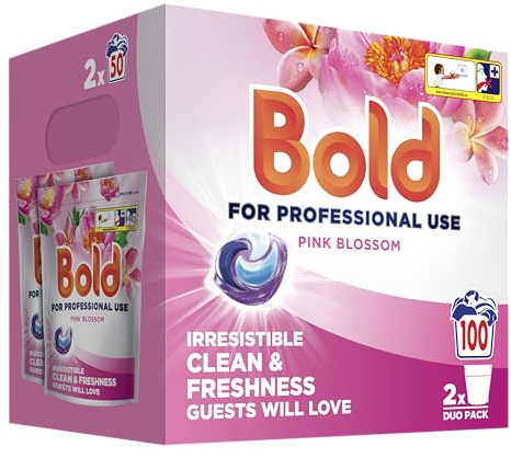 Bold Professional All-in-1 Detergent Pods Pink Blossom, 2x50 Washes