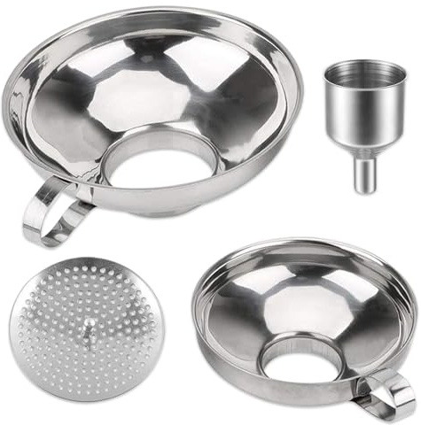 Tbintul Set di imbuti in acciaio inox, imbuto per marmellata, conserve in acciaio inox imbuto da cucina