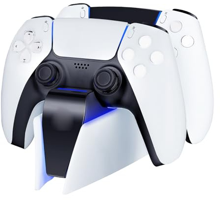 APTGAME™ PS5 Controller Ladestation für PlayStation 5 DualSense Wireless Controller & Edge Controller, RGB Schnellladung Charging Station mit USB-C Kabel, LED Anzeige, 2,5 Stunden Ladezeit