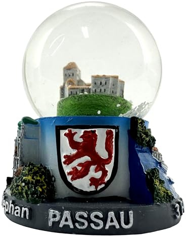 Schneekugel Passau – Kleiner Snow Globe Souvenir mit Miniatur Stadtmotiv, Glaskugel mit Schneeeffekt, Dekorative Winterdekoration & Geschenkidee