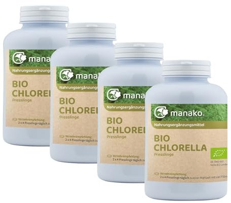 Manako Bio Chlorella Presslinge à 400mg, 1er Pack (1 x 1 kg) - Bio