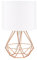 MiniSun | Modern Copper Metal Basket Table Lamp with a White Fabric Shade | Table Lamps, Home Décor & Improvement Essential
