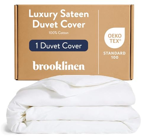 Brooklinen Sateen Duvet Cover Hotel-Quality Luxury - Full/Queen, White