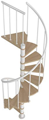 Space Saving Spiral Staircase Montreal White Classic 2 Scandinavian Design 1200mm Width From Dolle