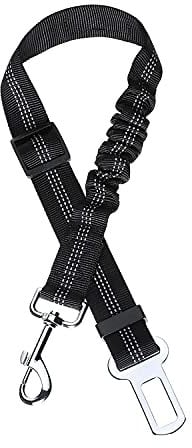 Toozey Hundegurt fürs Auto, Verstellbarer Anschnallgurt, Hundesicherheitsgurt mit Elastischer Ruckdämpfung und Starke Karabiner, für Kleine und Mittlere Hunde und Alle Autotypen, Schwarz