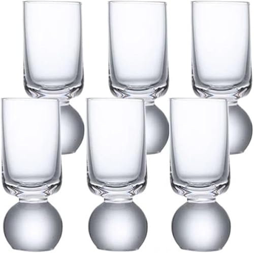 WZYYCV Bicchieri Bicchiere da Vino Boccale da Birra in Vetro Rotondo Tazze da tè Trasparenti Bicchiere da Vino 50 ml / 1,7 Once Bicchiere Birra
