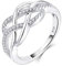 YL Keltischer Ring 925 Sterling Silber April Geburtsstein weißen Zirkonia Jubiläum Ewigkeit Unendlichkeit Keltischer Knotenring für Damen(Größe 58）