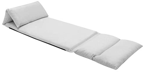 vidaXL Bodenstuhl Faltbar Schlafsessel Sofastuhl Sessel Lounge Bodensessel Liege Bodenkissen Sitzkissen mit Rückenlehne Hellgrau Mikrofaser