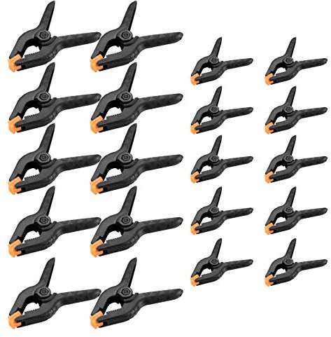 20 PCS Nylon Spring Clamps, Plastic Heavy Duty Spring Clips, Nylon Grip Clamps, Backdrop Clips for Photo Studio, Wood Working Projects, Home Improvement, Canvas, Paper(2 inch&3 inch)