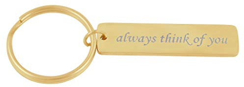 Hanessa Schlüsselanhänger personalisiert Rechteck | Schlüsselanhänger mit Gravur Edelstahl gold | Personalisierte Geschenke für Mama Papa | Schlüssel Anhänger Text Name Datum