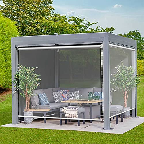 JLXJ Tenda a Rullo Esterno Grande Chiara Ombra del Rullo, Finestre Antipioggia Tapparelle Avvolgibili per Patio Esterno Gazebo Balcone Cucina, 80cm/100cm/120cm/140cm di Larghezza
