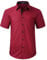 HISDERN Men's Short Sleeve Red Shirt Regular Fit Formal Casual Button Down Business Shirt with Chest Pocket,2XL