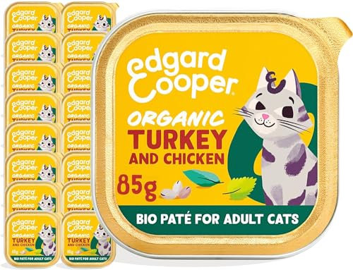Edgard & Cooper cibo umido per gatti, (Tacchino Bio, 85g x 16), pate gatto sterilizzati o attivo, carne fresca e ingredienti naturali, senza cereali, senza zuccheri aggiunti
