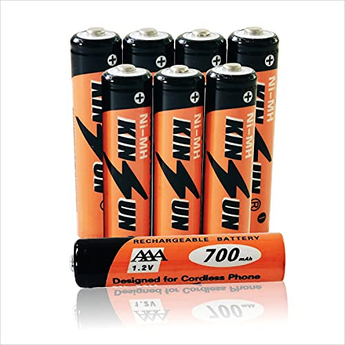 KINSUN 8-Pack NiMH AAA 1.2V Rechargeable Batteries for Panasonic Cordless Telephone Triple A Battery 550mAh HHR-55AAABU 630mAh HHR-65AAABU and 700mAh HHR-75AAA/B