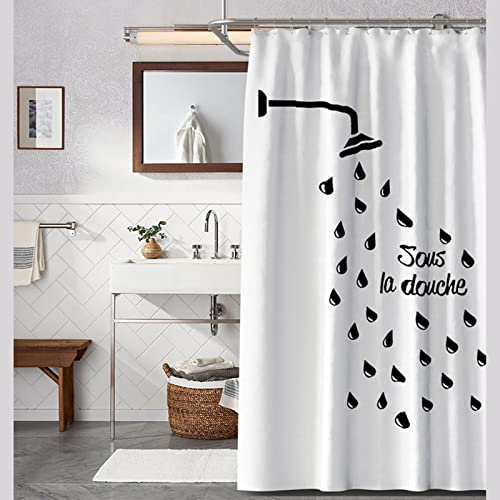 Duschrollo 80 cm Breit Kassette, Badevorhang Schwarz Weiß Duschkopf Narrow Shower Curtain