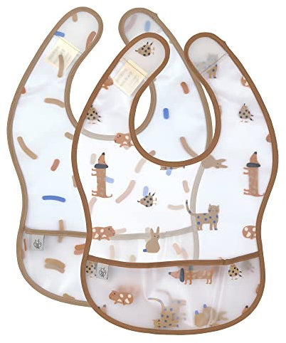 LÄSSIG Baby Lätzchen Set 2-teilig EVA, mit Auffangschutz abwaschbar/Little Mateys royal blau