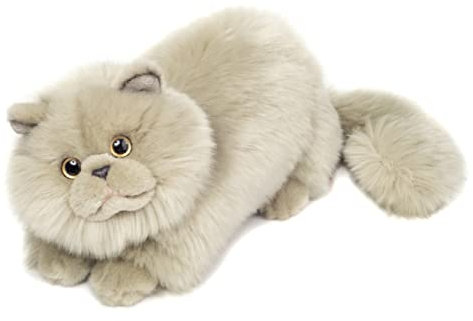Teddy Hermann 91839 Perserkatze liegend 24 cm, Kuscheltier, Plüschtier mit recycelter Füllung