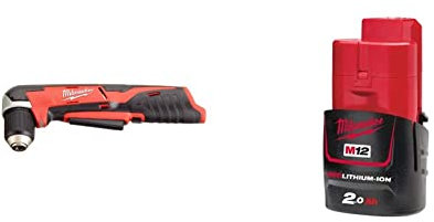 Milwaukee MILC12RAD0 Cordless Angle Drills & M12B2 2.0Ah Lithium-Ion Battery - Red