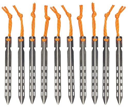 Heringe 10 Stück Zeltheringe Titan V-Form Titan Spike Winddicht Outdoor Camping Titan Zeltnagel Robustes