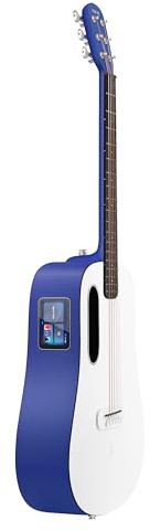 LAVA ME Play Electro-Acoustic Guitar with HILAVA 2.0 System, Smart Guitar with Touchscreen, Lite Guitar Bag, Data Cable, Truss Rod Wrench, Beginner Friendly (36 Deep Blue & Frost White)