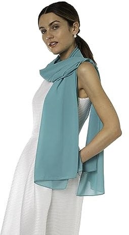 ClearLake Chiffon Schal Damen Stola Umschlagtuch für Abendkleid Cocktailkleid 70x180, türkis