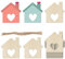 Herz aushöhlen Haus hängende Holzhaus unlackiertes Holz mit Bindfäden DIY Handwerk Ornament für Weihnachten Hochzeit Geburtstag Thanksgiving Party Dekoration 20 Stück