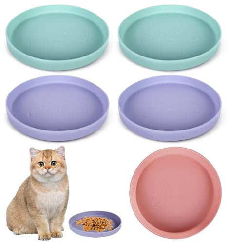 5 Pcs Futternapf Für Katzen, Fressnapf Katze, Futternapf Katze Katzen Futternapf Silikon Futternäpfe Für Katzen Katzennäpfe Silikonnapf Breit Rutschfester Trinknapf Für Trockenfutter Und Nassfutter