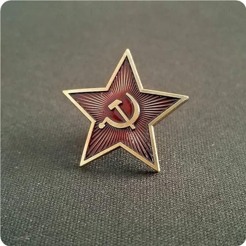 VTgclt Falce e Martello Medaglia Comunista in Metallo della Rivoluzione d'Ottobre Russa sul Cappuccio con Spallina n. 715