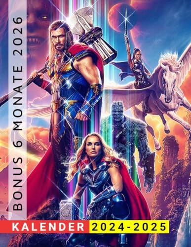 Kalendar 2024 - 2025: Promi- und Unterhaltungskalender, Jan 2024 bis Jun 2026, Marvel-Superheld, umweltfreundlich, 30 Monate, 17 x 11 geöffnet, ... tolles Geschenk für Fans, deutsche Feiertage
