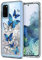 Anreixx Glitter Hülle für Samsung Galaxy S20 FE, Niedliche Schmetterling Muster Silikonhülle mit glänzenden Sparkle Bling Quicksand & Soft TPU Bumper Kissen