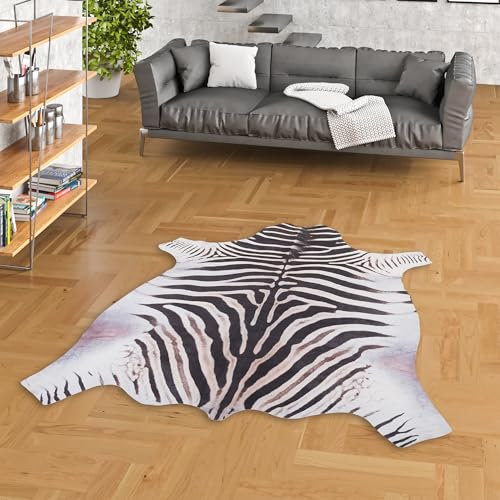 Pergamon Teppich Kunstfaser Tierfell Rinderfell Optik | Wohnzimmer, Esszimmer, Flur und Diele