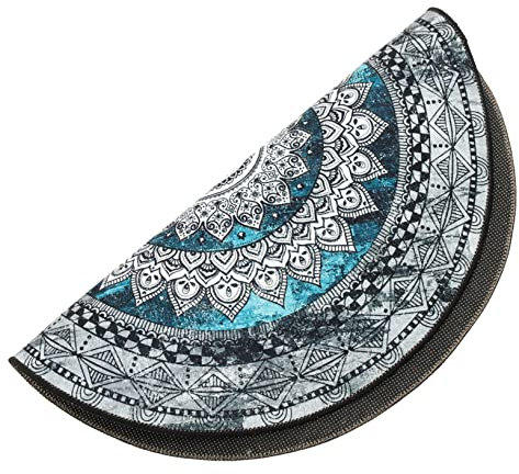 Cabilock Eleganter Runder Mandala-Teppich 80 cm Bodendekoration Kristall-samt-Teppich rutschfeste Heimmatte