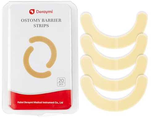 DERAYMI 20PCS Adhesivo Ostomia, Tiras De Arcos De Barrera De Hidrocoloide Suministros De Ostomía, Tiras De Ostomia De Fijación Antifugas Para Bolsas De Colostomia