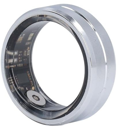 Asixxsix Smart Ring Health Tracker, Bluetooth Fitness Tracker Ringe mit Schlaf Herzfrequenz Blutsauerstoffmonitor Schrittzähler IP68 Wasserdichter Wiederaufladbarer (Silver)