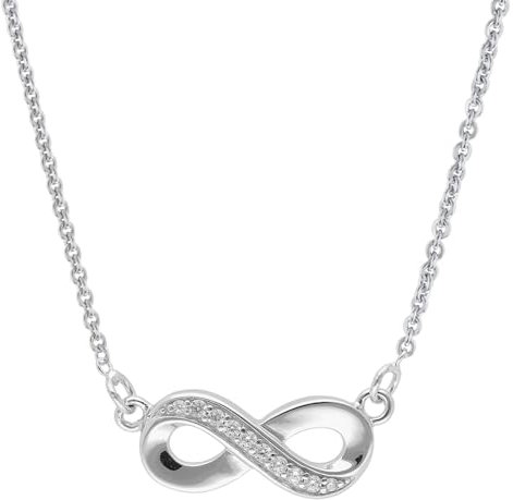 trendor Damen-Kette 925 Silber Collier Unendlichkeit modisches Schmuckstück für Frauen, elegante Geschenkidee und schönes Accessoire 68365