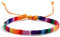 TRIPLE K&S Surfer armband Herren & Damen • 100% Wasserfest & Handmade • Perlen-Armband Boho Stoff-Armband • Hippie Sommer Strand-Schmuck (Purple & Orange Stripes)