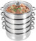 Stainless Steel Steamer 5 Tier 30cm Steamer Cooking Pot, Food Steamer Steam Cooker With Glass Lid, Steamer Pans For Induction Hobs Uk