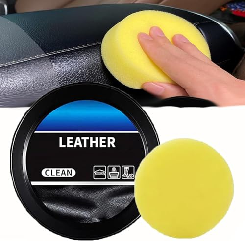 XIAOBAN Leather Conditioner,Leader Cleaning and Care Cream & Cleaning Paste for Leather Care,Universal Leather Care Cleaning Cream,Automotive Interior Conditioner Paste for Car,Furniture (Black-160g)
