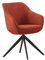 B&D home Esszimmerstuhl Pandora, Armlehnenstuhl Schreibtischstuhl Loungesessel Drehstuhl für Esszimmer, Wohnzimmer, Büro, Industrial modern Design, Rot, 1 Stück, 11124-MELO-1
