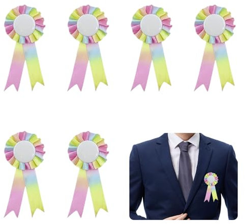 LINGJIA 6 Stück Hobby Horse Zubehör, Hobby Horse Pferde, Hobby Pferderosette, Siegerrosettenknoten, Pferdezubehör, Siegerschleife, Medaillen, Wettbewerbe, Geeignet für Sportveranstaltungen