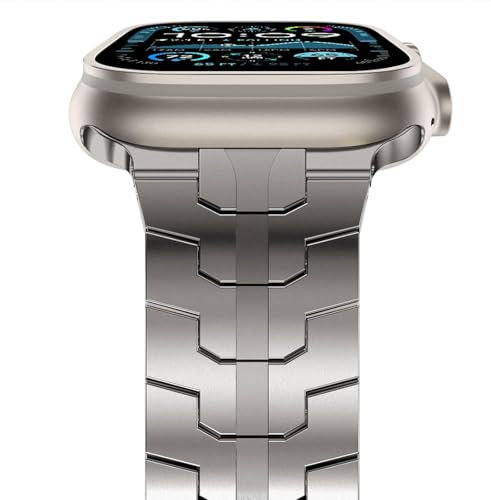 NewWays Compatibile con Apple Watch Ultra 2/Ultra in acciaio inox 49 mm, cinturino di ricambio per iWatch Ultra 2/Ultra 49 mm, titanio
