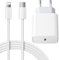 Chargeur Rapide for iPhone, 25W Prise USB C for iPhone 14/14 Plus/14 Pro/14 Pro Max/13/12/11/SE/Mini/X/XS/XR SE 8 7 6 6S, USB C Prise et 2M Cable Secteur C-to Lightning Mural Alimentation Adaptateur