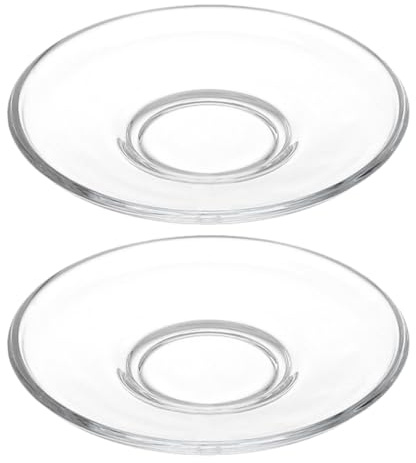 Kichvoe Untertasse Transparent Aus Glas Runde Glasunterteller Für Teetasse Und Kaffeetasse 4.72 X 4.72 X 0.79 in Für Kaffee Snacks Vorspeisen 2 Stück